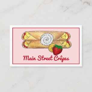 Strawberry Banana Crêpe Pancake French Food Crepes Business Card