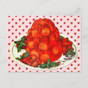 Strawberry-banana jello dessert postcard