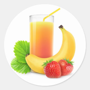 Strawberry banana mix classic round sticker