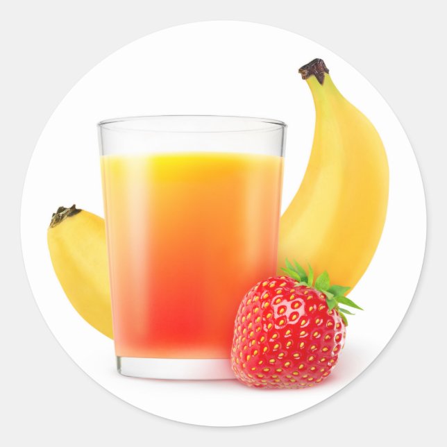 Strawberry banana shake classic round sticker (Front)
