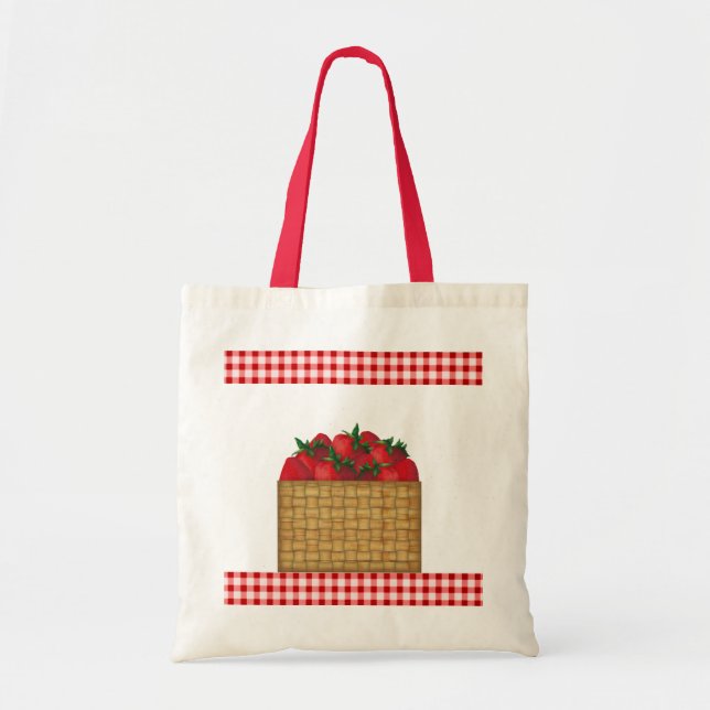 Strawberry Basket Tote Bag (Front)