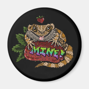 Strawberry Beardie Dragon "MINE!"   Magnet