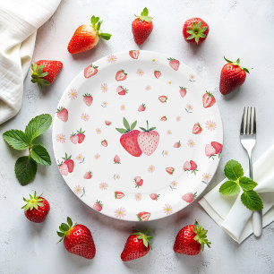 Strawberry Berry Birthday Paper Plate