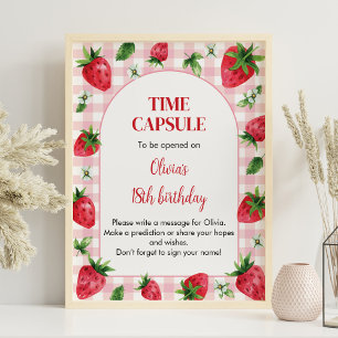 Strawberry Berry Birthday Time Capsule Poster