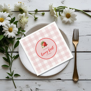 Strawberry Berry First 1st Birthday Paper Napkin
