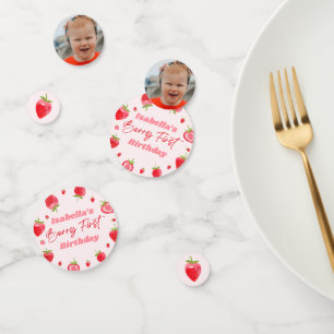 Strawberry Berry First 1st Birthday Party Confetti