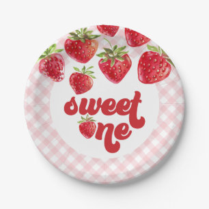 Strawberry Berry First Birthday Paper Plates