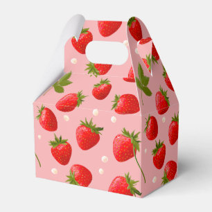Strawberry Berry First Birthday Party Favour Favour Box