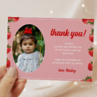 Strawberry Berry First Birthday Retro Photo