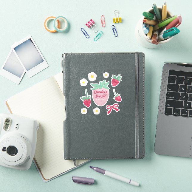 Strawberry Berry First Birthday Stickers (iPad Cover)