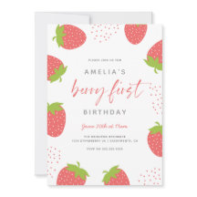 Strawberry Berry First Girl 1st Birthday Photo