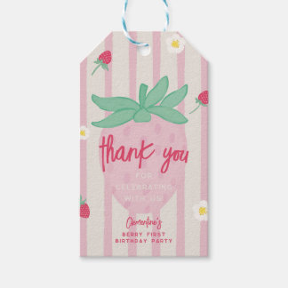 Strawberry Berry First Party Favor Gift Tags