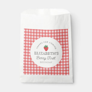 Strawberry Berry First Picnic Birthday  Favour Bags
