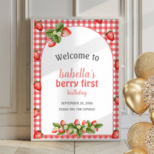 Strawberry Berry First Poster Welcome Sign