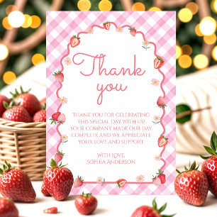 Strawberry Berry First Thank You Card