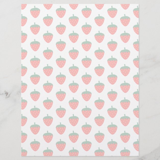 Strawberry Berry Fruit Red Farm Summer Produce Custom Letterhead (Front)