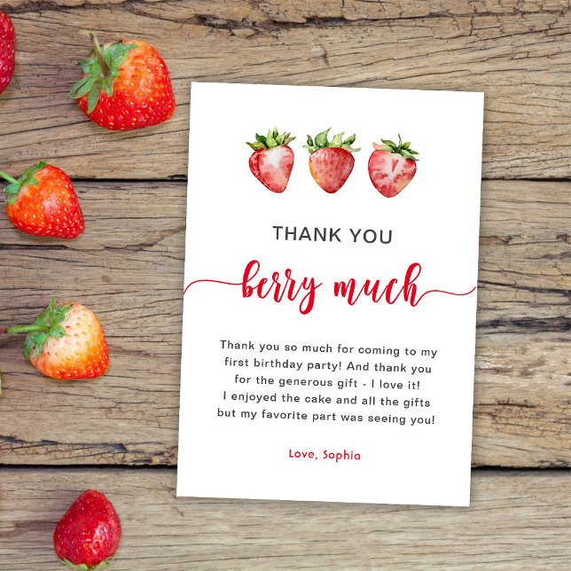 Strawberry Berry Much Thank You Card (Creator Uploaded)