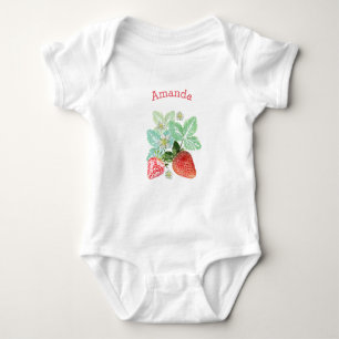 Strawberry, berry  red. baby bodysuit