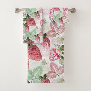 Strawberry, berry, red, fresh, ripe, sweet, food, bath towel set