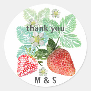 Strawberry, berry, red, fresh, ripe, sweet, food, classic round sticker