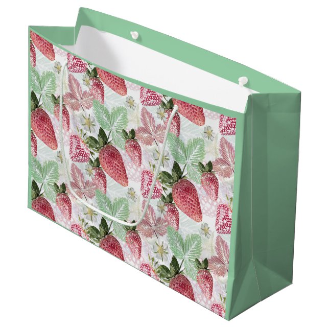 Strawberry, berry, red, fresh, ripe, sweet, food, large gift bag (Front Angled)