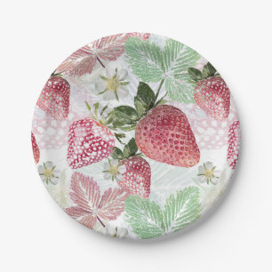 Strawberry, berry, red, fresh, ripe, sweet, food, paper plate