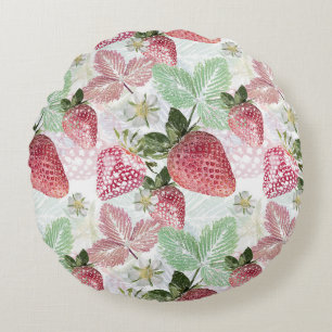 Strawberry, berry, red, fresh, ripe, sweet, food, round cushion
