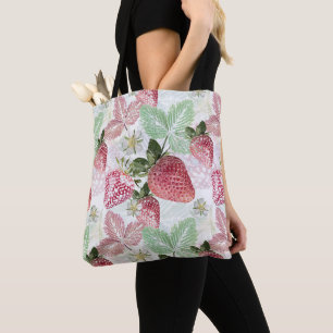 Strawberry, berry, red, fresh, ripe, sweet, food, tote bag