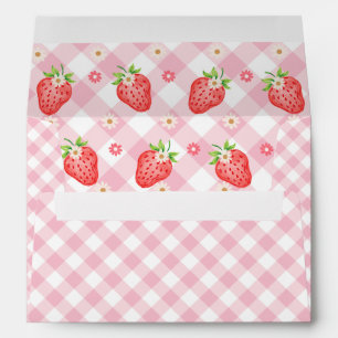 Strawberry Berry Sweet Baby Girl Baby Shower Envelope