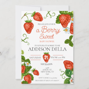 Strawberry Berry Sweet Baby Shower  Invitation