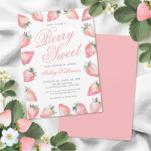 Strawberry Berry Sweet Baby Shower Invitation