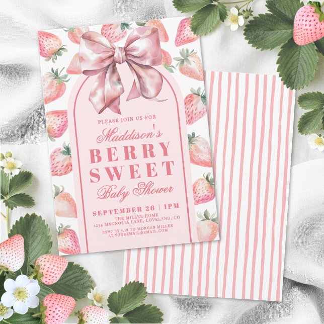 Strawberry Berry Sweet Baby Shower Invitation (Strawberry Berry Sweet Baby Shower Invitation )