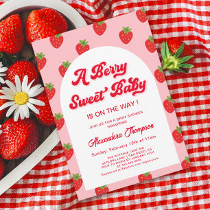 Strawberry Berry Sweet Baby Shower  Invitation