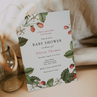 Strawberry Berry Sweet Baby Shower Invitation