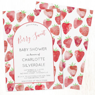 Strawberry Berry Sweet Baby Shower Invitation