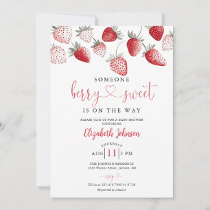 Strawberry Berry Sweet Baby Shower Invitation