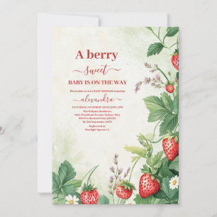 Strawberry Berry Sweet Baby Shower Invitation