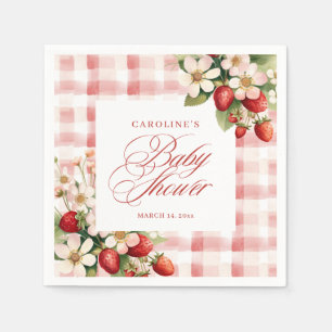 Strawberry Berry Sweet Baby Shower Napkin