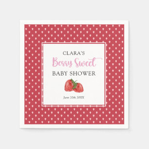 Strawberry Berry Sweet Baby Shower Napkin