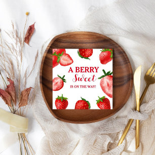 Strawberry Berry Sweet Baby shower On the way Napkin