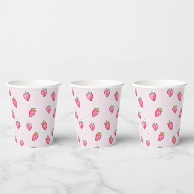 Strawberry Berry Sweet  Baby Shower  Paper Cups (Multi)
