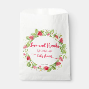 Strawberry berry sweet baby shower thank you favour bags