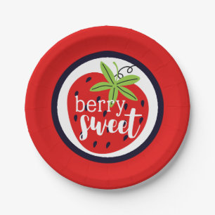 Strawberry Berry Sweet Birthday Baby Girl Kids' Paper Plate