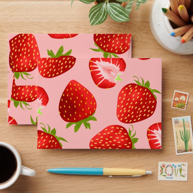 Strawberry Berry Sweet Birthday| Berry First Envelope (Desk)