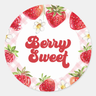 Strawberry Berry Sweet Birthday Classic Round Sticker