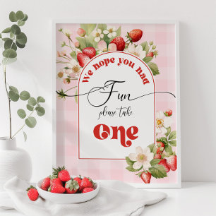 Strawberry Berry sweet birthday favours Poster