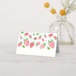 Strawberry Berry Sweet Birthday Food Labels Place Card