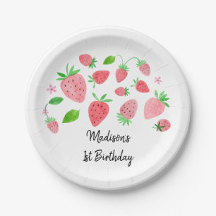 Strawberry Berry Sweet Birthday Paper Plate