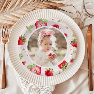 Strawberry Berry Sweet Birthday Paper Plate