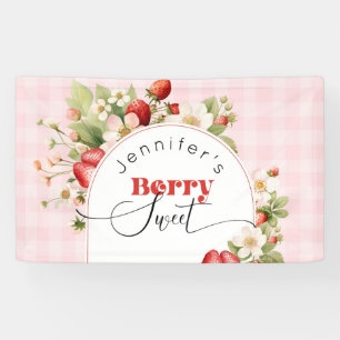 Strawberry berry sweet birthday party banner